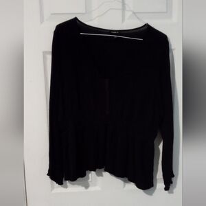 Torrid Elegant Black V-Neck Blouse